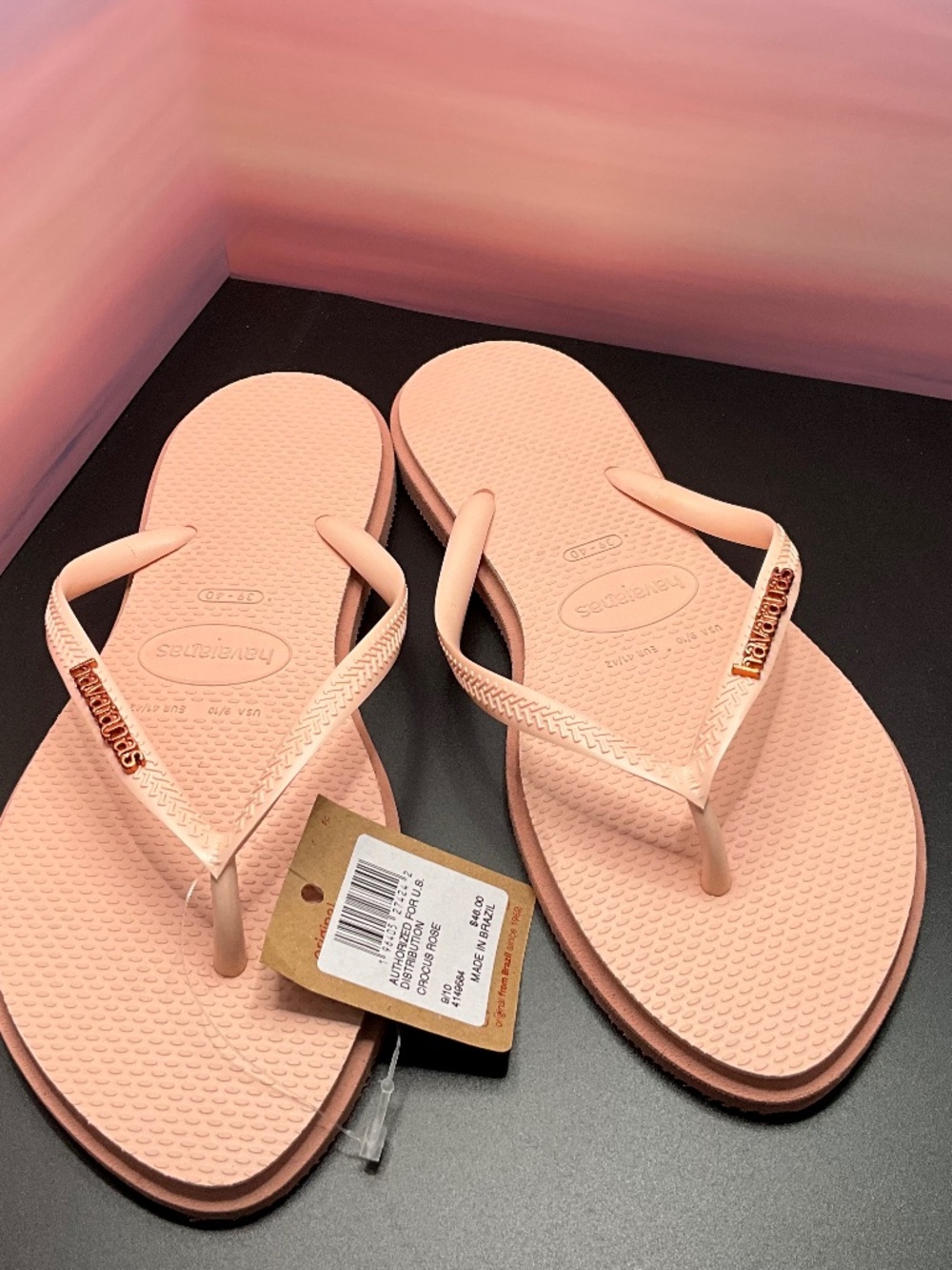 Havianas Slim Point Flip-Flops in Crocus Rose US Women’s 9/10 Men’s8/EU41-42 NWT